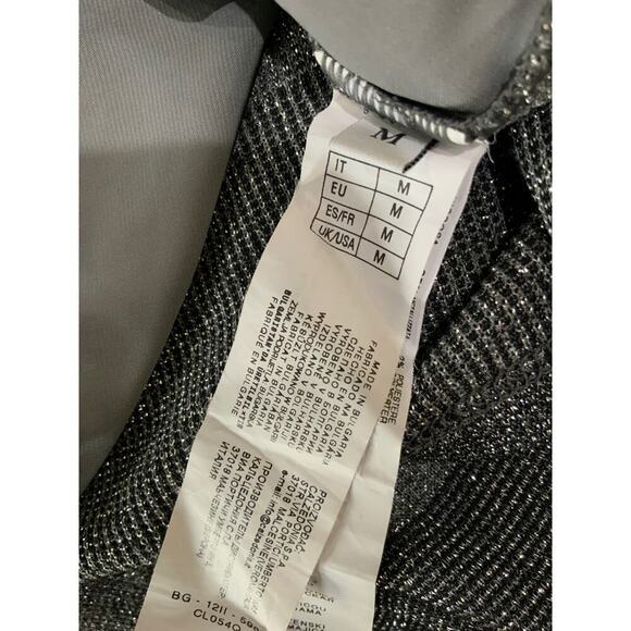 Intimissimi Tops Womens M Long Sleeve Metallic Asymmetrical Knit Sweater Striped - Picture 8 of 8